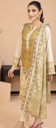 3PC Printed Lawn Unstitched Suit